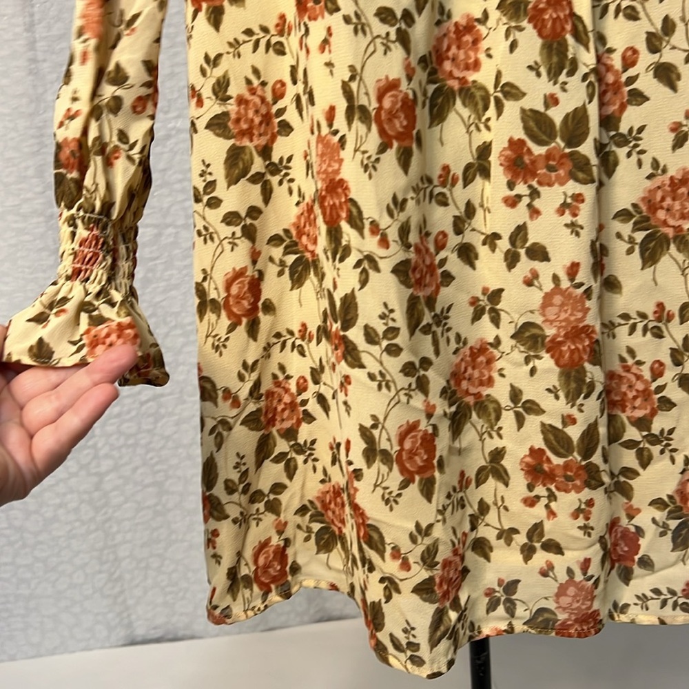 REFORMATION COTTAGCORE RUFFLED VARENNA FLORAL PRINT CREPE MINI DRESS XS - Picture 8 of 16